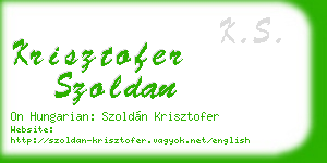 krisztofer szoldan business card